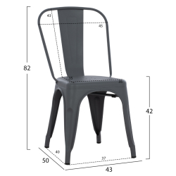 ΚΑΡΕΚΛΑ ΜΕΤΑΛΛΙΚΗ MELITA ΣΕ ΓΚΡΙ 43x50x82 εκ.. HM8641.10