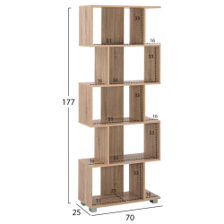 ΒΙΒΛΙΟΘΗΚΗ ΜΕΛΑΜΙΝΗΣ EZIR HM2385.02 SONAMA 70x25x177Υ εκ.