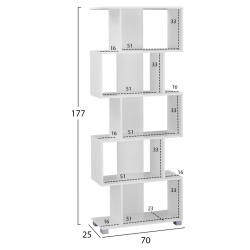 ΒΙΒΛΙΟΘΗΚΗ ΜΕΛΑΜΙΝΗΣ HM2385.04 ΛΕΥΚΗ 70x25x177 εκ.