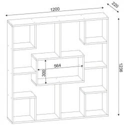 ΒΙΒΛΙΟΘΗΚΗ YOLANTHE ΜΕΛΑΜΙΝΗΣ HM9029.01 ΛΕΥΚΗ 120x22x123,6Υ εκ.