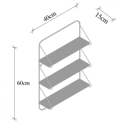 ΡΑΦΙΕΡΑ ΤΟΙΧΟΥ KERSTIN ΑΠΟ ΜΑΣΙΦ ΞΥΛΟ ΕΛΑΤΟΥ ΜΕ ΜΑΥΡΟ ΜΕΤΑΛΛΙΚΟ ΣΚΕΛΕΤΟ HM9115.01 40x15x60Υεκ.
