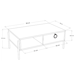 ΤΡΑΠΕΖΙ ΣΑΛΟΝΙΟΥ ΜΑΥΡΟ ΚΑΡΥΔΙ HM9247.04 90x56x37,5 εκ.