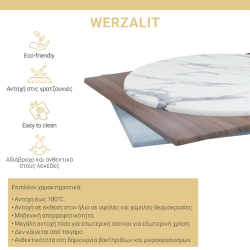 Επιφάνεια τραπεζιού PWH-0006 pakoworld Werzalit ivory 80x80εκ