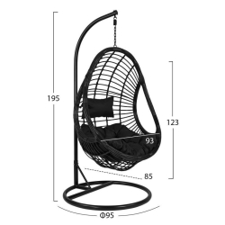 ΚΡΕΜΑΣΤΗ ΠΟΛΥΘΡΟΝΑ ΦΩΛΙΑ CALLIE HM5541.02 ΜΕ ΜΑΥΡΟ WICKER και ΜΑΞΙΛΑΡΙΑ Φ95Χ195Υ εκ.