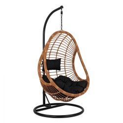 ΚΡΕΜΑΣΤΗ ΠΟΛΥΘΡΟΝΑ ΦΩΛΙΑ CALLIE HM5541.04 ΜΕ ΜΠΕΖ WICKER και ΜΑΥΡΑ ΜΑΞΙΛΑΡΙΑ Φ95Χ195Υ εκ.