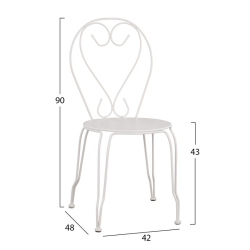 ΚΑΡΕΚΛΑ ΜΕΤΑΛΛΙΚΗ AMORE ΛΕΥΚΗ 42x48x90 εκ. HM5007.12