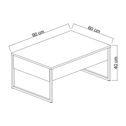 Τραπέζι σαλονιού PWF-0626 pakoworld ανθρακί-μαύρο 90x60x40εκ