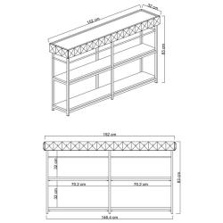 Κονσόλα PWF-0629 pakoworld ανθρακί-μαύρο 152x32x83εκ