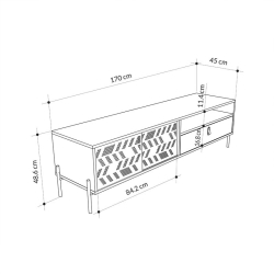 Έπιπλο τηλεόρασης Melati pakoworld φυσικό 170x45x48.5εκ