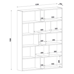 Βιβλιοθήκη Idra Ανοιχτό Καφέ/Σκούρο Καφέ 124x26x159cm