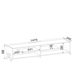 Έπιπλο Τηλεόρασης IRAKLEIA Καρυδί Μοριοσανίδα/Μελαμίνη 148x30x39cm