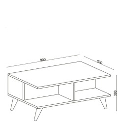 Τραπεζάκι Σαλονιού Lovell Καρυδιά/Μαύρο 90x60x38.6cm