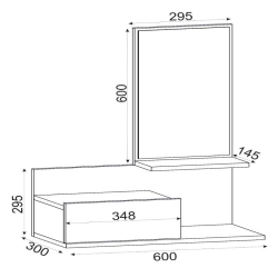 Έπιπλο Εισόδου RODOS Φυσικό 60x30x100cm