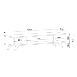 Έπιπλο Τηλεόρασης Samos Σκούρο Καφέ 120x35x40cm