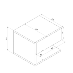 Κομοδίνο ABELL Φυσικό Μοριοσανίδα/Μελαμίνη 40x35x32cm