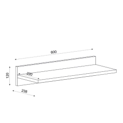 Ράφι Τοίχου EMBER Φυσικό Μοριοσανίδα/Μελαμίνη 60x24x12cm