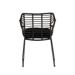 Πολυθρόνα Κήπου KALAMBO Μαύρο Αλουμίνιο/Rattan 56x57x81cm