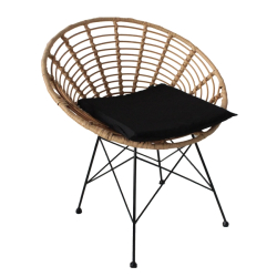 Καρέκλα Κήπου AELIUS Φυσικό/Μαύρο Μέταλλο/Rattan 72x62x78cm