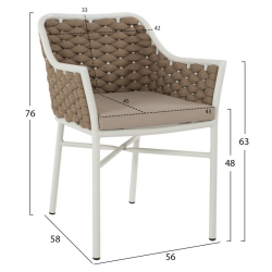 ΠΟΛΥΘΡΟΝΑ HM5858.02 ΛΕΥΚΗ ΜΕ ΣΧΟΙΝΙ ΜΠΕΖ 56x58x76 εκ.