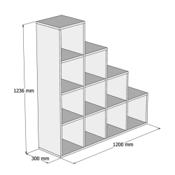 ΒΙΒΛΙΟΘΗΚΗ ΜΕΛΑΜΙΝΗΣ SCALE ΛΕΥΚΟ 120x30x123,6Υεκ.HM9238.11