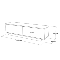 Έπιπλο τηλεόρασης Zoeva pakoworld λευκό 140x.35x38.2εκ