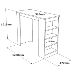 Τραπέζι μπαρ Riff pakoworld φυσικό 120x51.5x101.5εκ