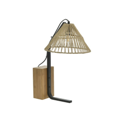 InArt ΦΩΤΙΣΤΙΚΟ ΕΠΙΤΡΑΠΕΖΙΟ ΜΕΤΑΛΛΙΚΟ/RATTAN NATURAL 39Χ29Χ51