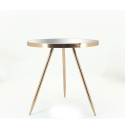 Στρογγυλό Side table με καθρέπτη 50.5x50cm Μ:50.5cm Π:50.5cm Υ:50cm | ZAROS