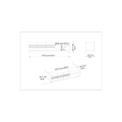 Έπιπλο τηλεόρασης Yubo pakoworld καρυδί 167.6x35x43εκ