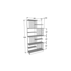 Βιβλιοθήκη Gassim pakoworld sonoma-λευκό 80x26.4x160εκ