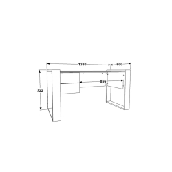 Γραφείο εργασίας Astin pakoworld μελαμίνης λευκό 138x60x72εκ