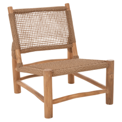 ΚΑΡΕΚΛΑ LONDER HM5986 ΞΥΛΟ TEAK ΣΕ ΦΥΣΙΚΟ ΚΑΙ ΣΥΝΘΕΤΙΚΟ RATTAN 63x77x77Υεκ.