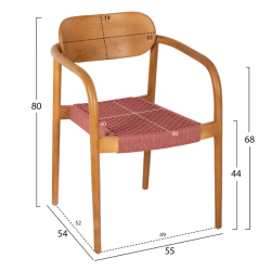 ΠΟΛΥΘΡΟΝΑ OSLO HM9636.06 ΞΥΛΟ TEAK ΦΥΣΙΚΟ ΡΟΖ ΣΧΟΙΝΙ 55x54x80Yεκ.