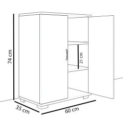 Παπουτσοθήκη MASEGO Λευκό Μοριοσανίδα 35x72x80cm