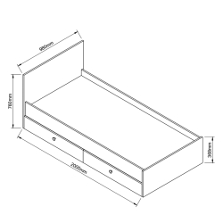 Κρεβάτι Μονό AMARI Βελανιδί Μοριοσανίδα 200x98cm