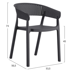 ΠΟΛΥΘΡΟΝΑ ΠΟΛΥΠΡΟΠΥΛΕΝΙΟΥ ΓΚΡΙ HM5941.10 53,5x50,5x73Υ εκ.