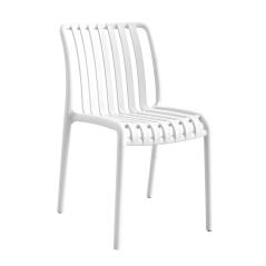 MODA Καρέκλα Στοιβαζόμενη PP - UV Protection, Απόχρωση Άσπρο 47x60x80cm