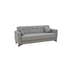 Καναπές-κρεβάτι με αποθηκευτικό χώρο τριθέσιος Modesto pakoworld γκρι ύφασμα 215x85x80εκ