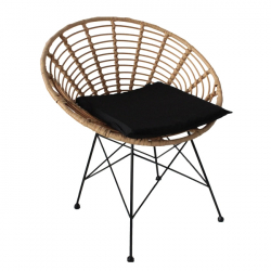 Καρέκλα Κήπου ArteLibre AELIUS Φυσικό/Μαύρο Μέταλλο/Rattan 72x62x78cm