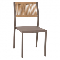 ΚΑΡΕΚΛΑ ΑΛΟΥΜΙΝΙΟΥ ΣΑΜΠΑΝΙ ΜΕ RATTAN και TEXTLINE HM5921.03 46x55,5x83 εκ.