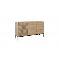 Μπουφές Leodrif pakoworld μελαμίνης oak-μαύρο 140x40x80εκ