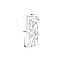 Βιβλιοθήκη Jamey pakoworld φυσικό-λευκό 60x24x153,6εκ