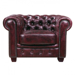 CHESTERFIELD 689 ΠΟΛΥΘΡΟΝΑ ΔΕΡΜΑ ANTIQUE RED 103x92x72cm