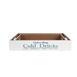 Δίσκος Σετ 2τεμ.Cold Drinks σε Λευκό/Μπλε 42/48cm