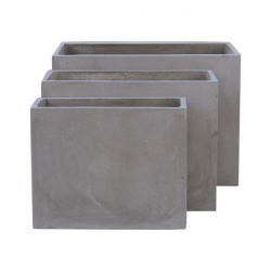 FLOWER POT-2 Σετ 3 τεμαχίων Γκρι Τσιμέντου Cement 50x20x40 /60x30x45 /70x40x50cm