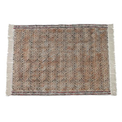 Χαλί cotton μπεζ/μαύρο tribal σχέδιο, 120x180cm | ZAROS