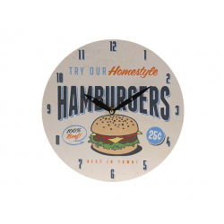 Ρολόι Τοίχου 2 σχέδια (Hamburger) 28cm