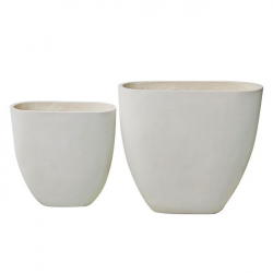 FLOWER POT-14 Set 2 τεμαχίων Απόχρωση Milk White 56x27x56cm + 76x37x71cm