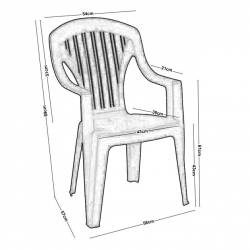 TROPEA Πολυθρόνα Στοιβαζόμενη Πλαστική Tortora 58x57x89cm