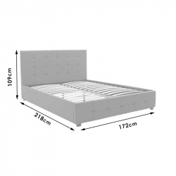 Κρεβάτι Roi pakoworld διπλό 160x200 PU μαύρο ματ + αποθηκευτικό χώρο 172x218x109εκ